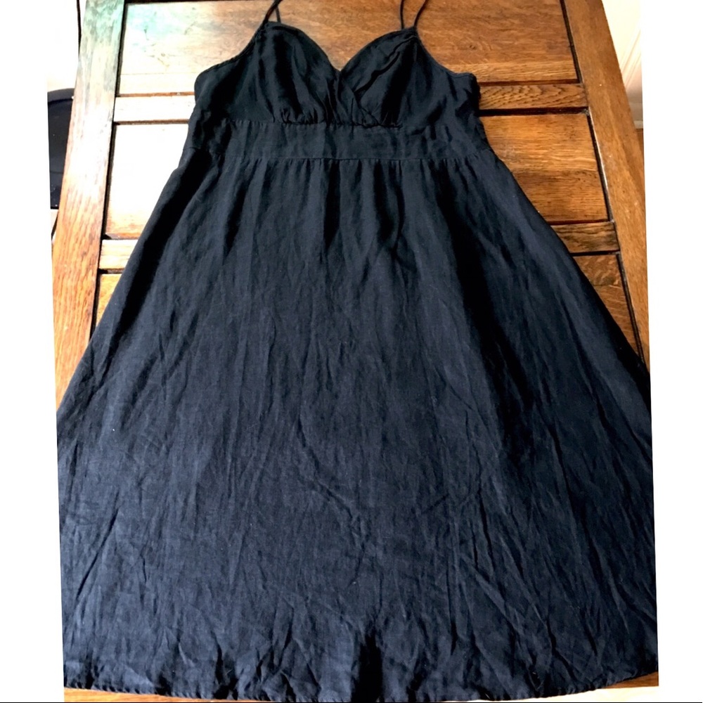 Summer Goth black linen sundress